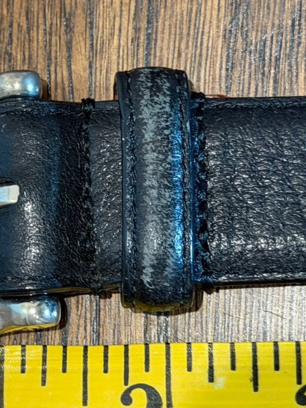 Coach Black Italian Leather Belt Solid Brass Silver Tone Buckle 40